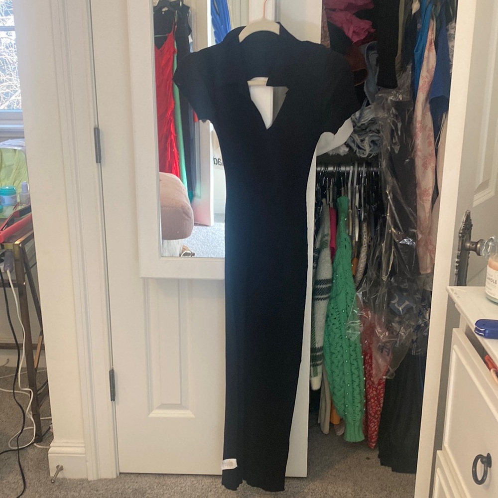 black above ankle dress